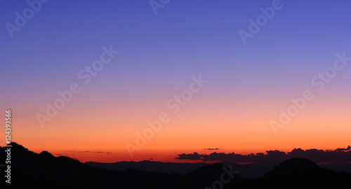 Majestic sunset in the mountains landscape. Dramatic sky.