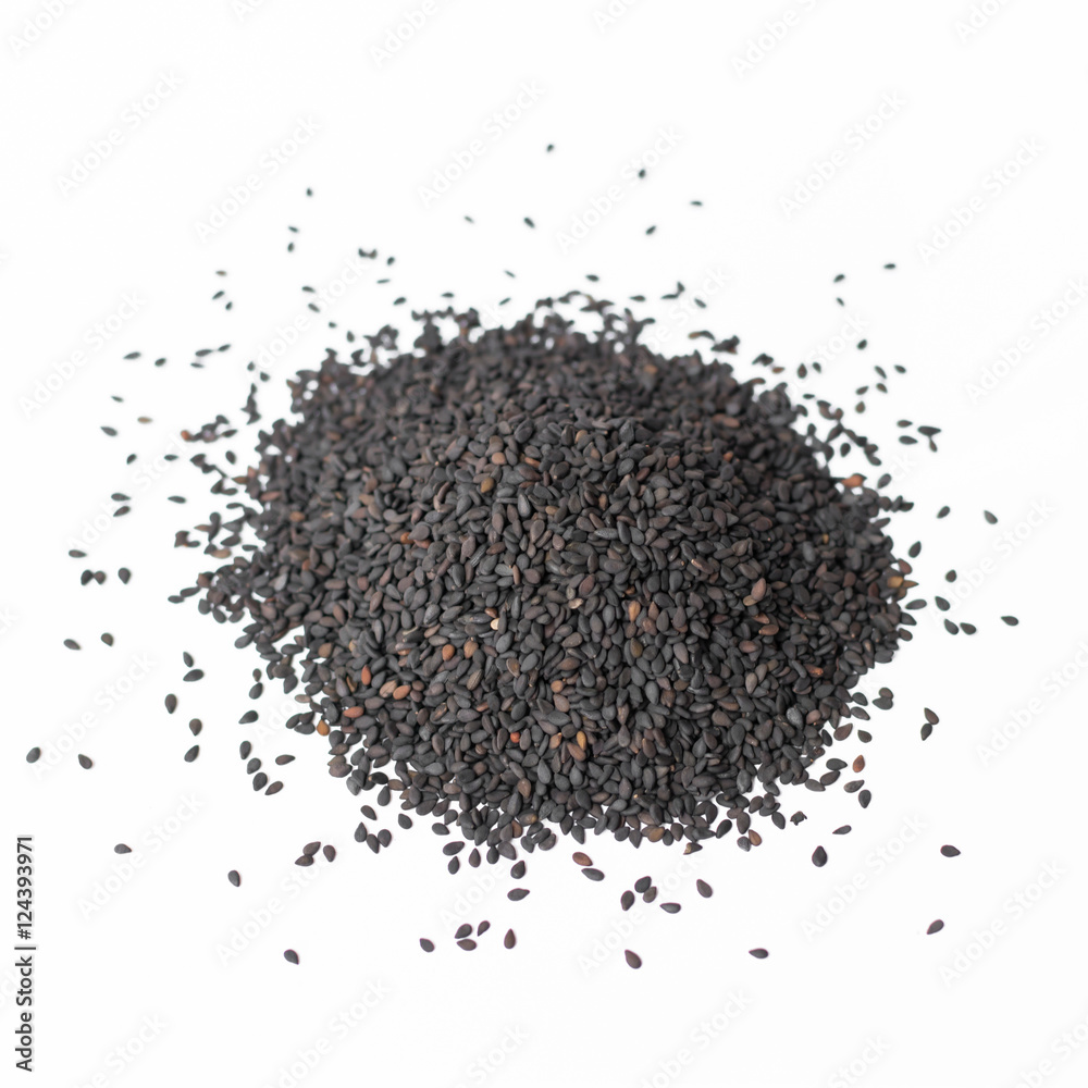 black sesame seeds isolated on white background black sesame seeds isolated on white background