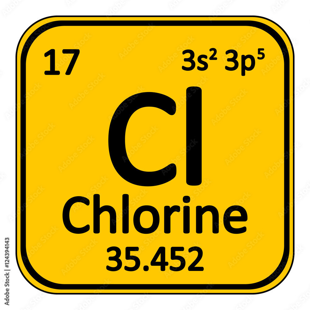 Periodic table element chlorine icon. Periodic table element chlorine icon.