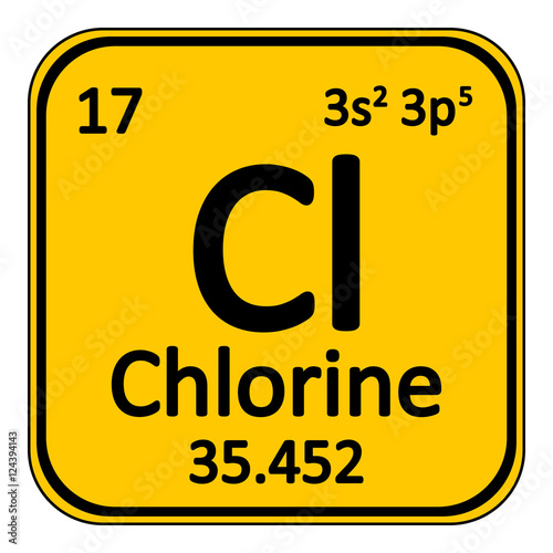 Periodic table element chlorine icon.
