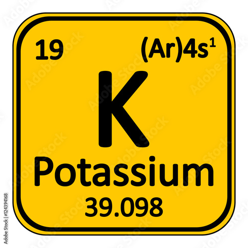 Periodic table element potassium icon.