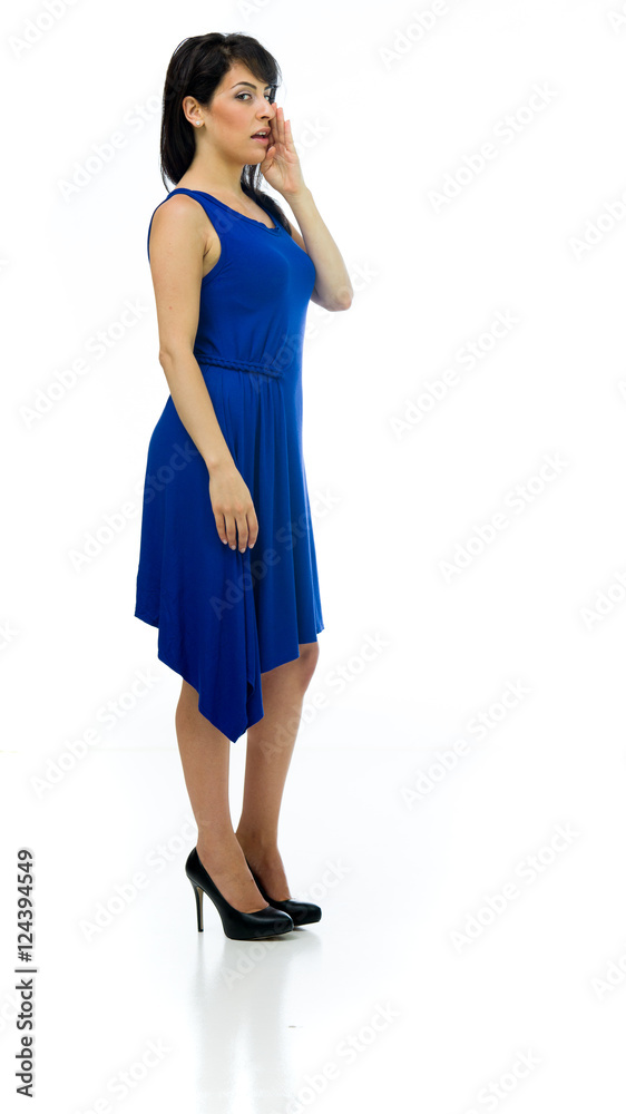 Model in studio isolated on white background full length Model in studio isolated on white background full length