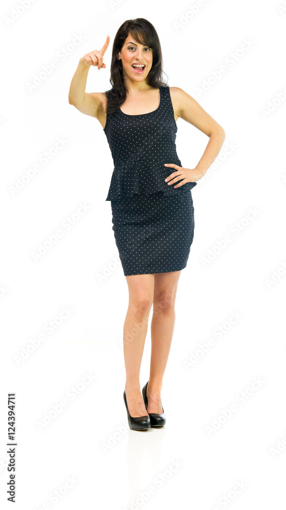 Model in studio isolated on white background full length Model in studio isolated on white background full length