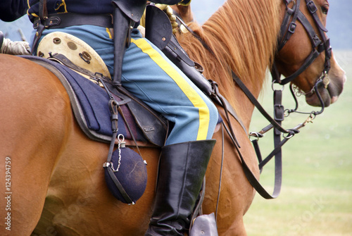 Obraz na plátne Detail, Union cavalry sergeant on his horse