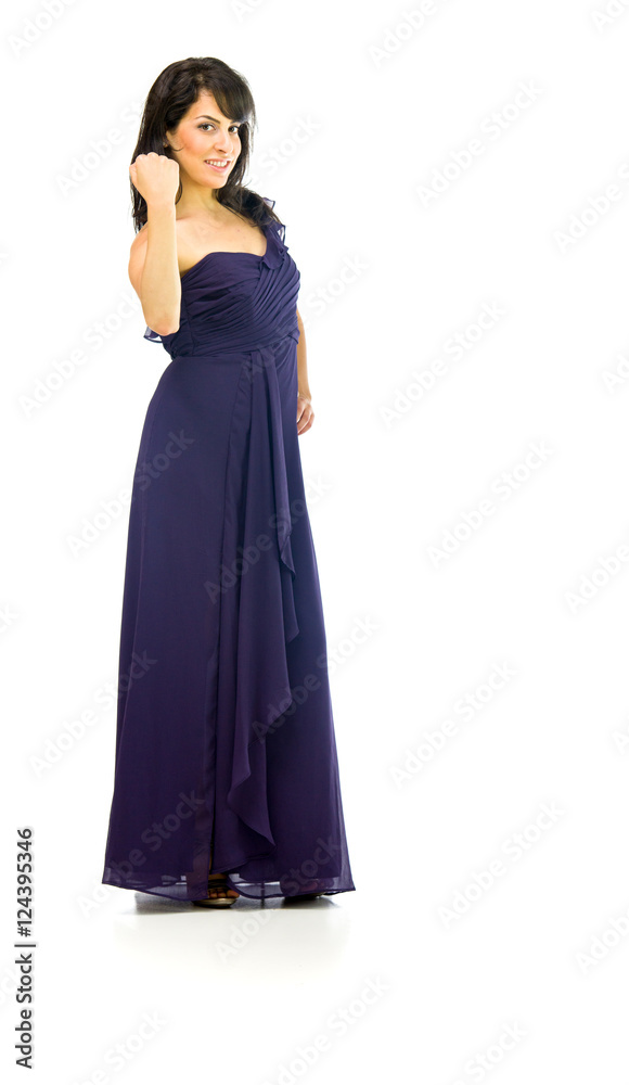 Model in studio isolated on white background full length Model in studio isolated on white background full length