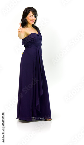 Model in studio isolated on white background full length