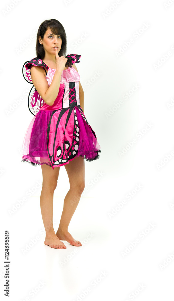 Model in studio isolated on white background full length