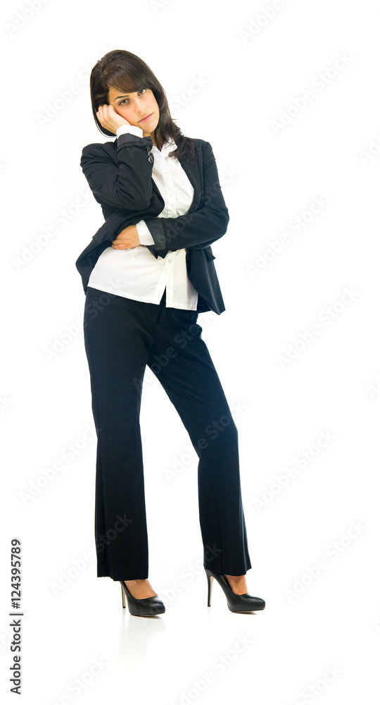 Model in studio isolated on white background full length Model in studio isolated on white background full length