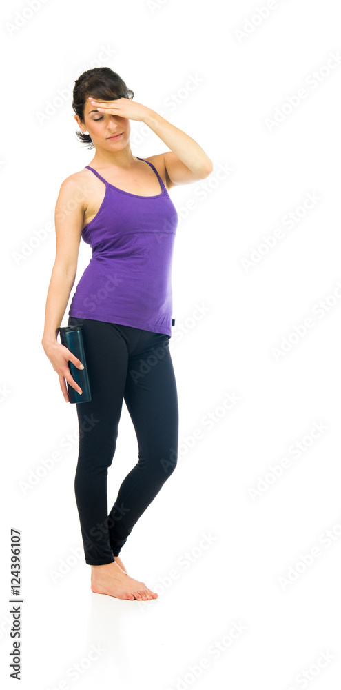 Model in studio isolated on white background full length Model in studio isolated on white background full length