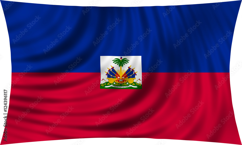 Flag of Haiti waving isolated on white Flag of Haiti waving isolated on white