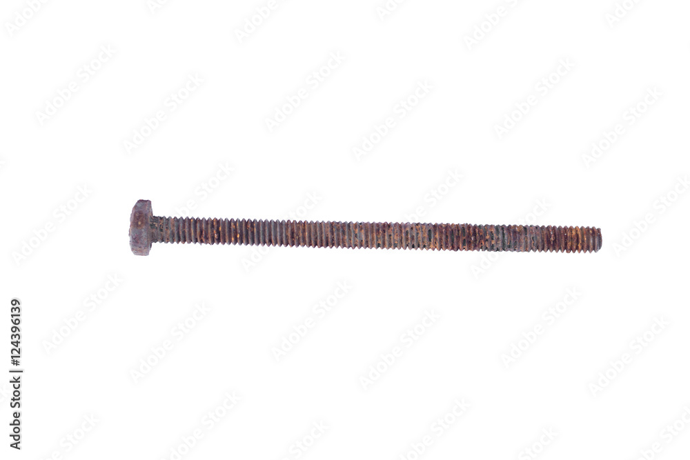 old rusty bolts isolated on white background old rusty bolts isolated on white background