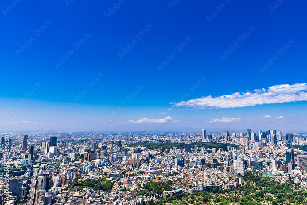 東京　青空と都市風景