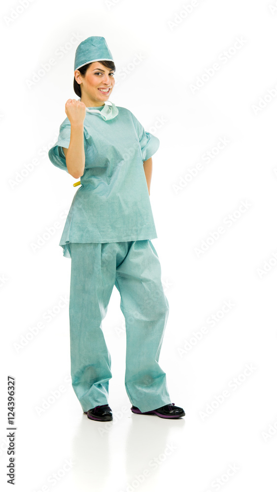 Model in studio isolated on white background full length Model in studio isolated on white background full length