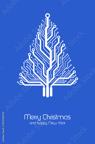 Blue Christmas Card