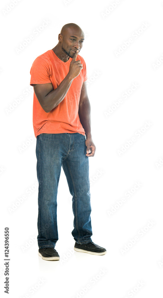 Model in studio isolated on white background full length Model in studio isolated on white background full length