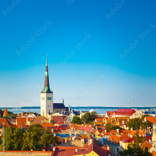 Scenic View Landscape Old City Town Tallinn In Estonia