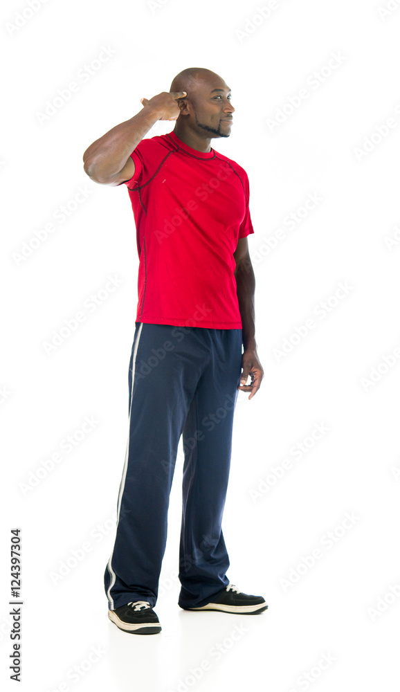 Model in studio isolated on white background full length Model in studio isolated on white background full length