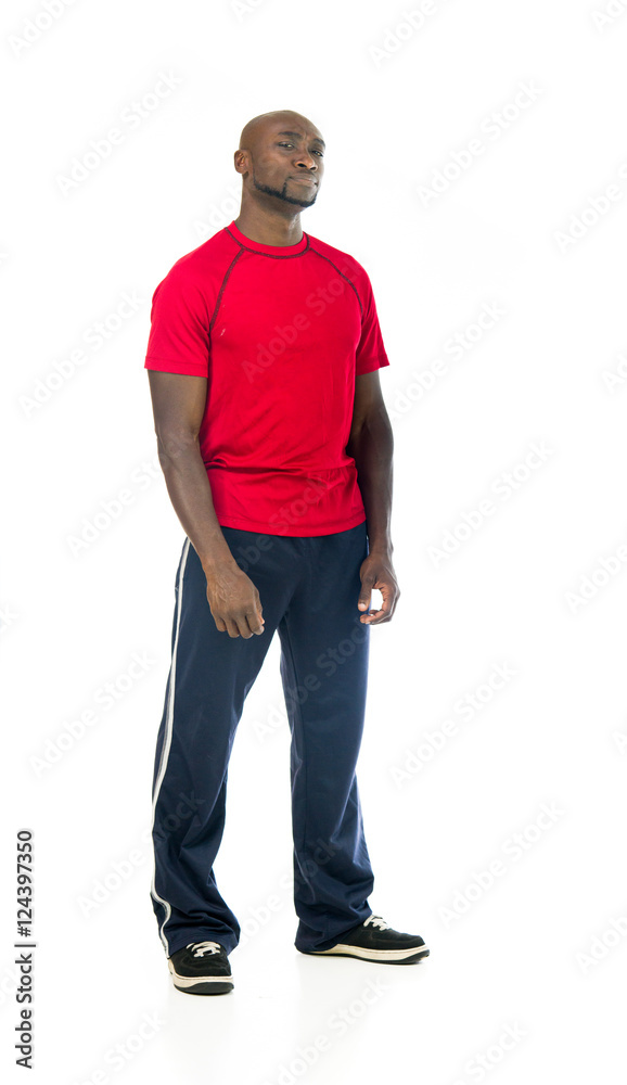 Naklejka premium Model in studio isolated on white background full length