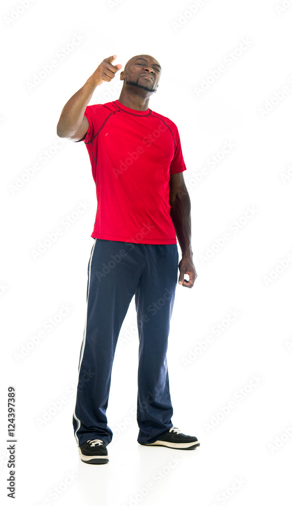 Model in studio isolated on white background full length Model in studio isolated on white background full length