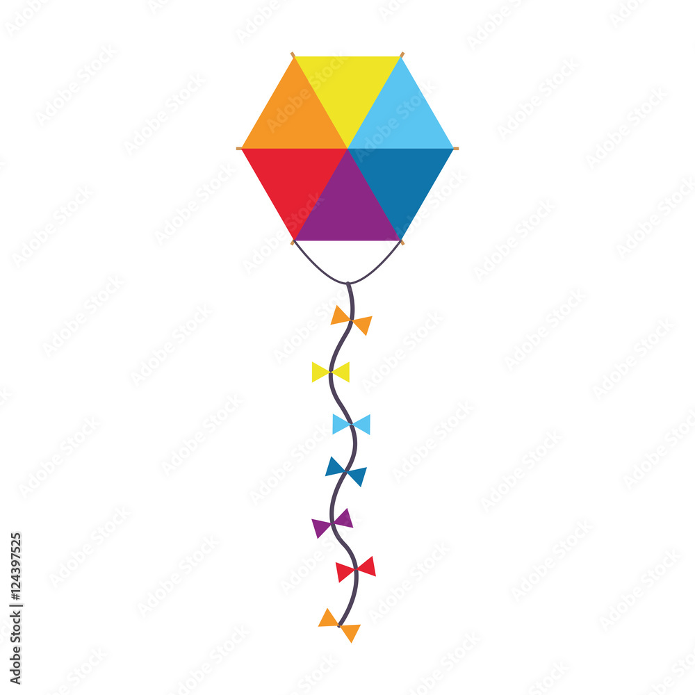 colorful kite with ribbons. vector illustration Stock Vector Adobe Stock