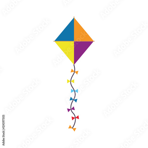 colorful kite with ribbons. vector illustration