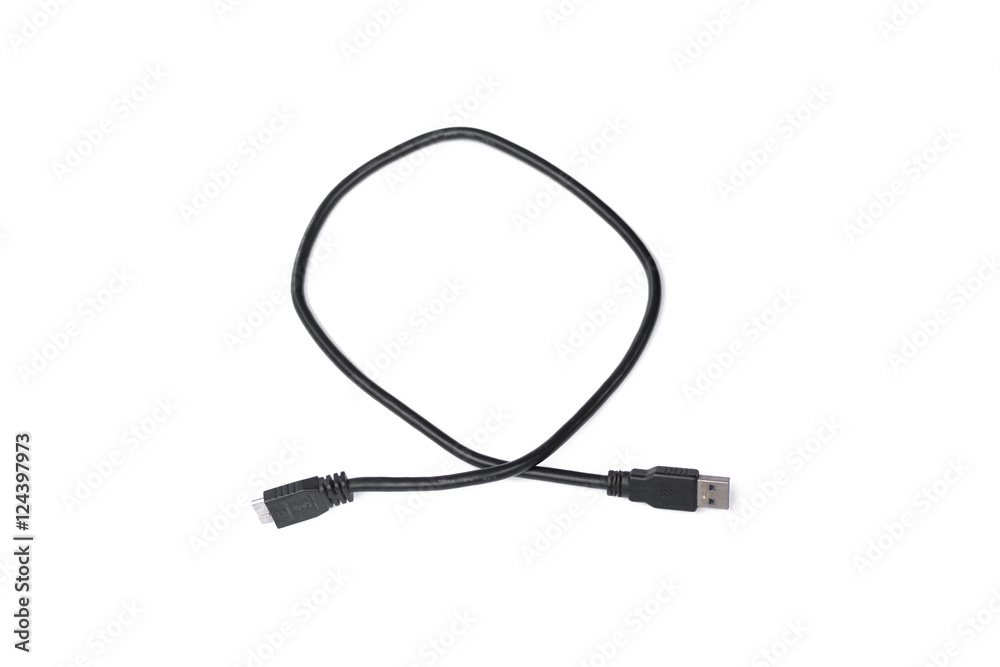usb 3.0 cable isolated on white