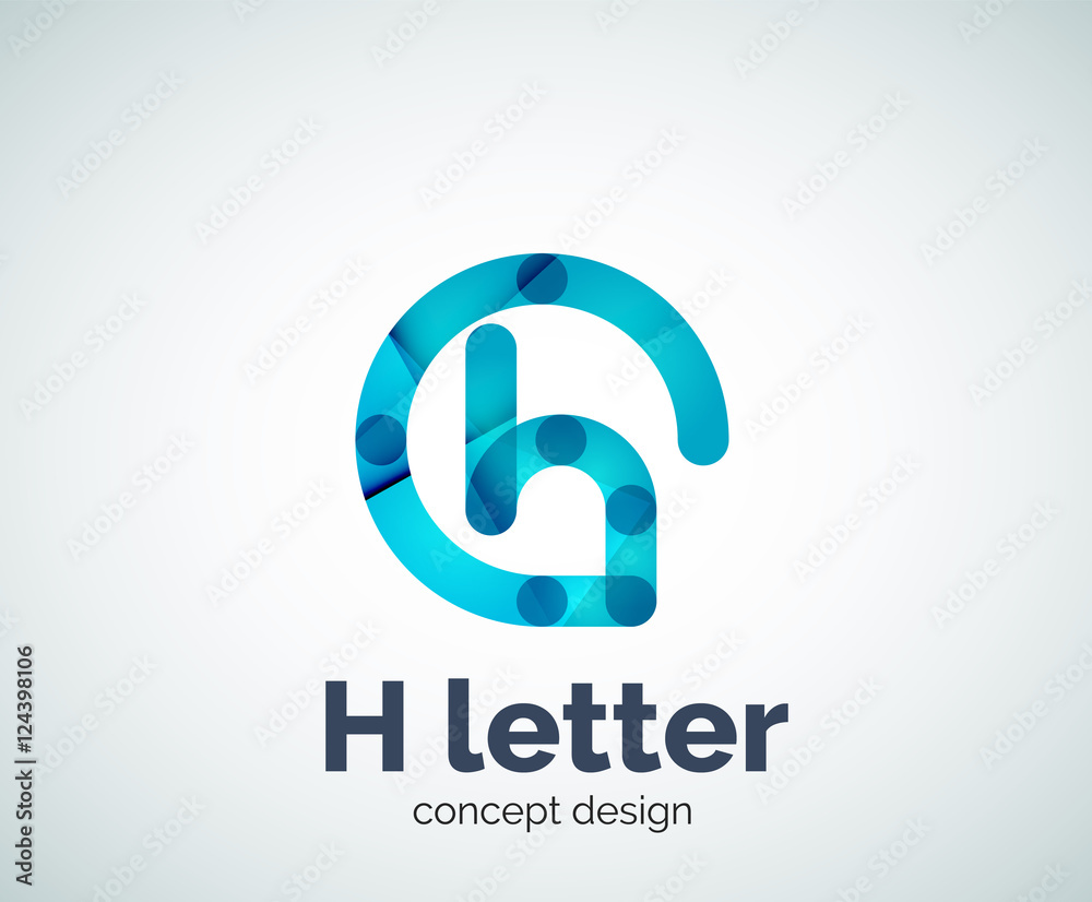 Abstract H geometric letter logo template