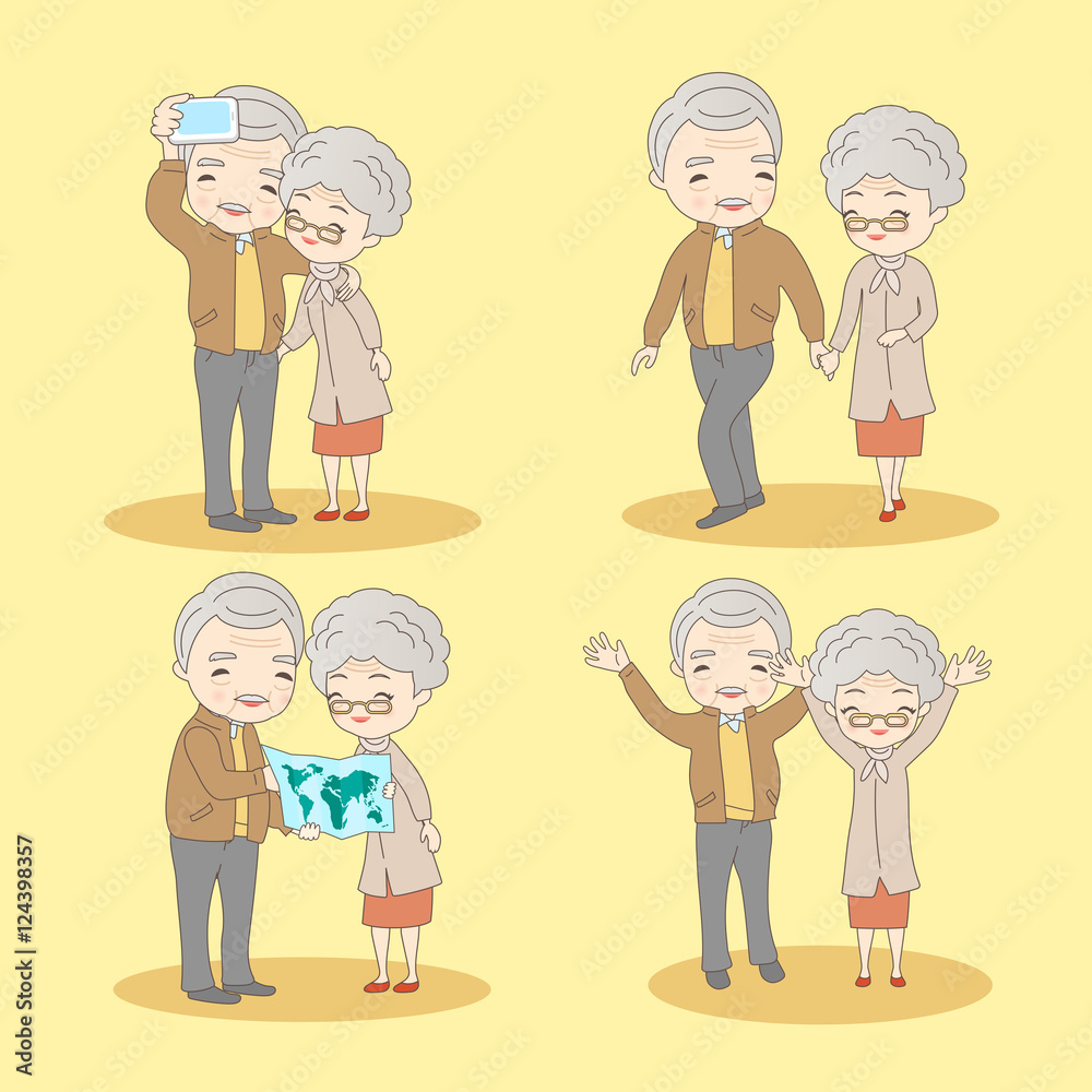 cartoon old couple lifestyle cartoon old couple lifestyle