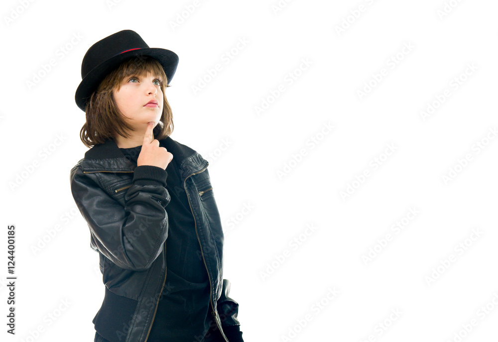Model in studio isolated on white background medium shot Model in studio isolated on white background medium shot