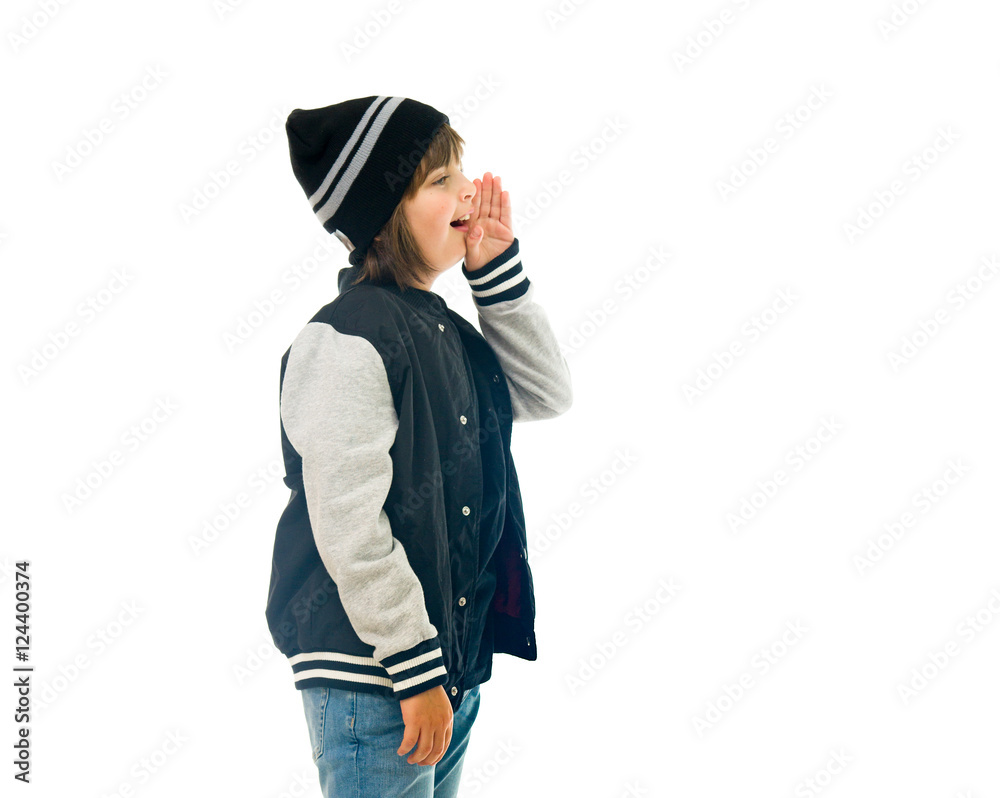 Model in studio isolated on white background medium shot Model in studio isolated on white background medium shot