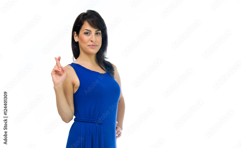 Model in studio isolated on white background medium shot Model in studio isolated on white background medium shot