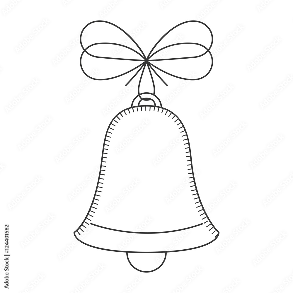 Premium Vector  Handdrawn vector drawing of a ringing bell  blackandwhite sketch on a transparent background