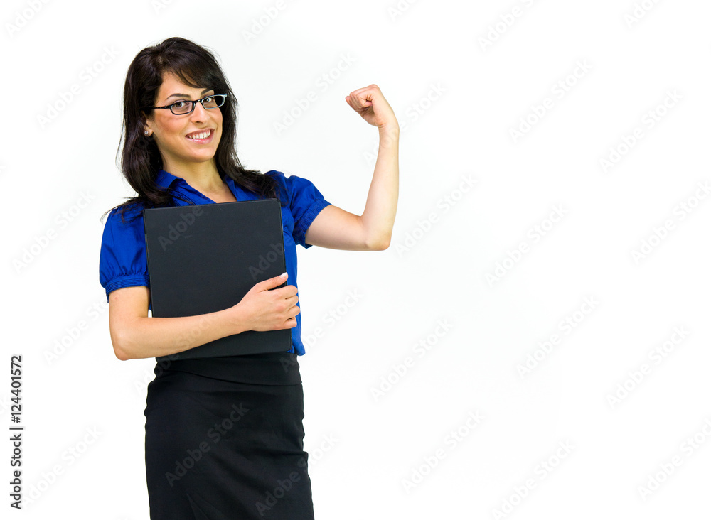 Model in studio isolated on white background medium shot Model in studio isolated on white background medium shot