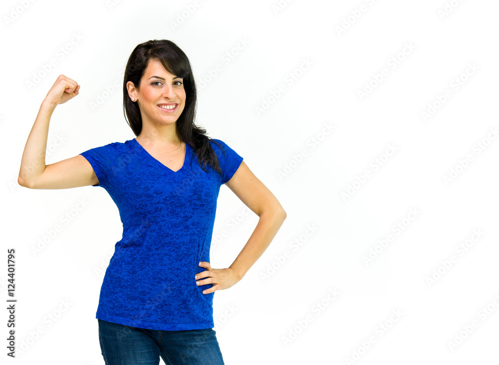 Model in studio isolated on white background medium shot Model in studio isolated on white background medium shot