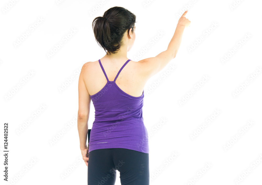Model in studio isolated on white background medium shot Model in studio isolated on white background medium shot
