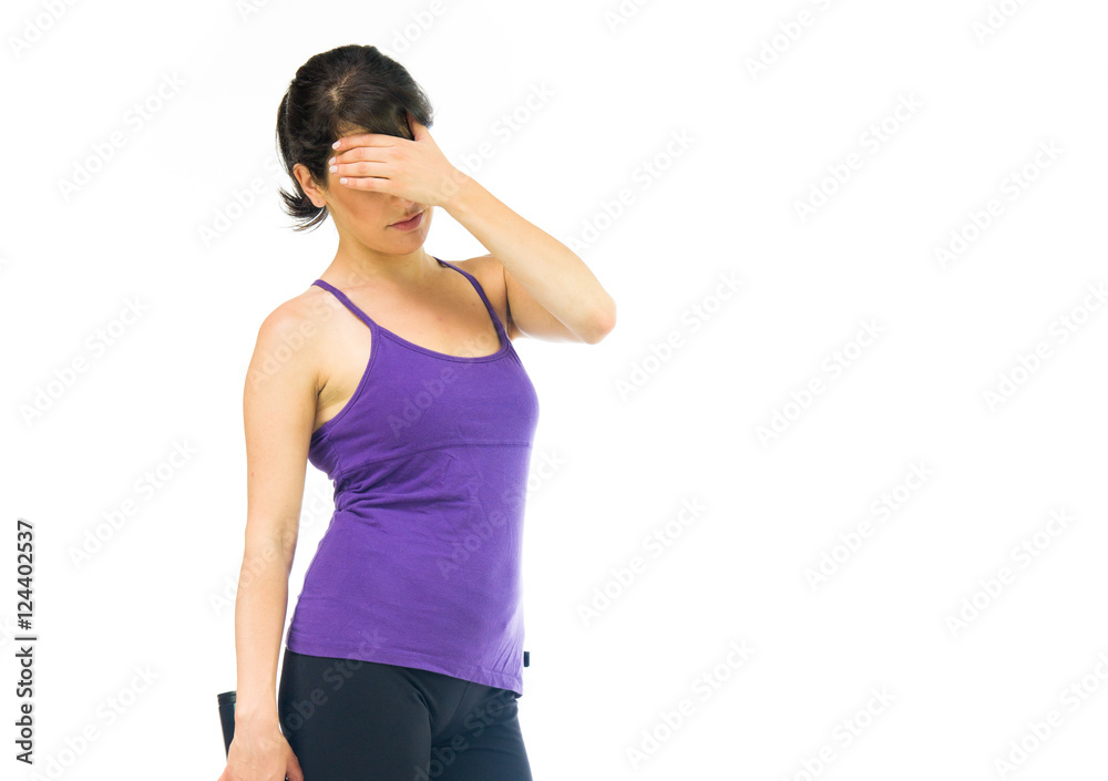 Model in studio isolated on white background medium shot Model in studio isolated on white background medium shot