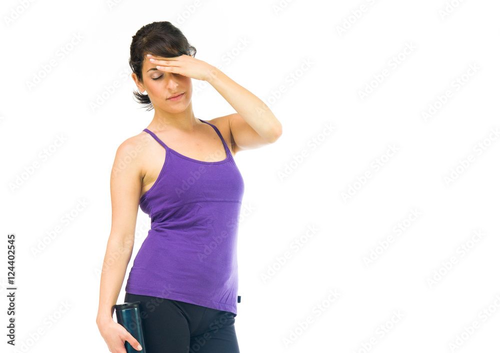 Model in studio isolated on white background medium shot Model in studio isolated on white background medium shot