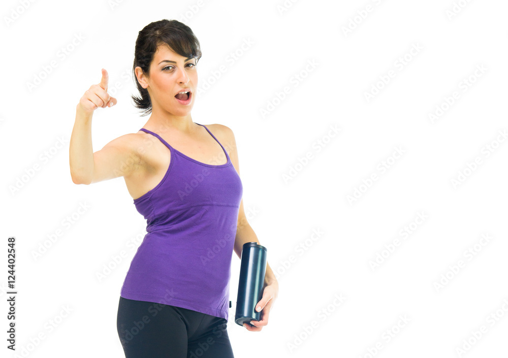 Model in studio isolated on white background medium shot