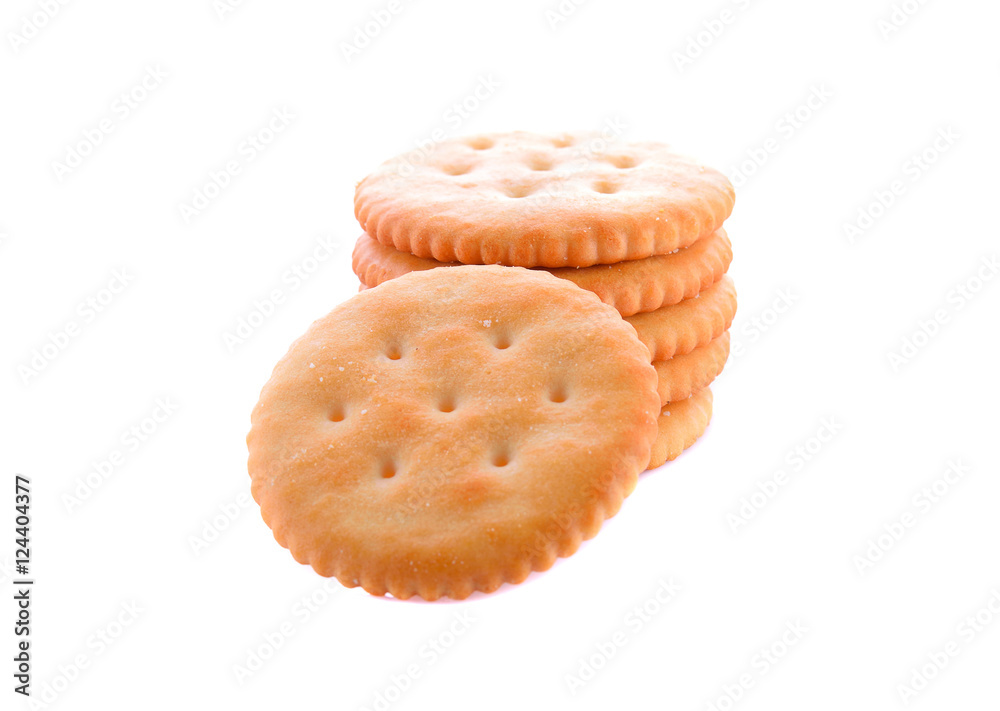 BISCUITS - A stack of delicious round biscuits with a few crumbs BISCUITS - A stack of delicious round biscuits with a few crumbs