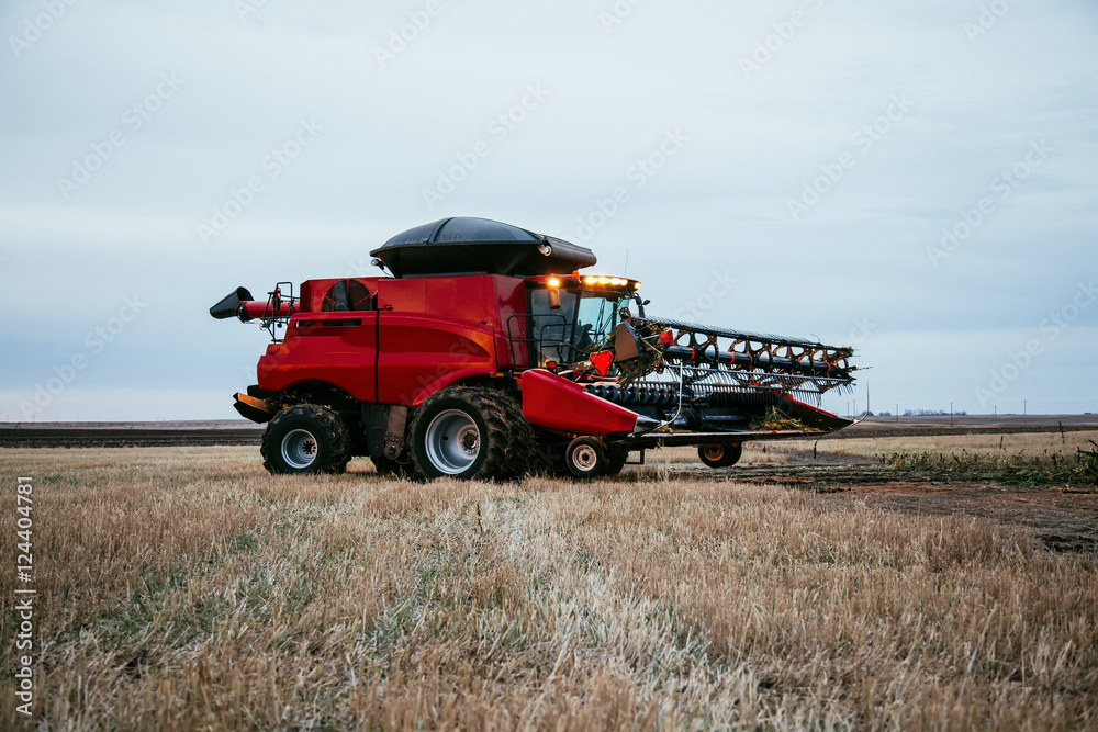 Combine in a field Combine in a field