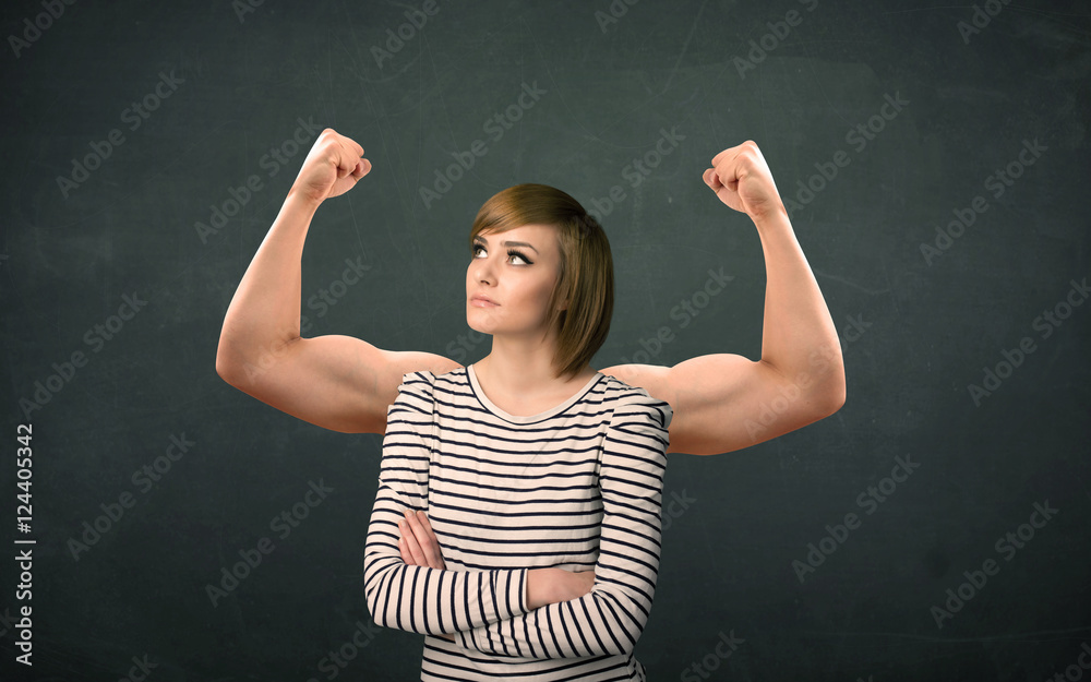 strong and muscled arms concept