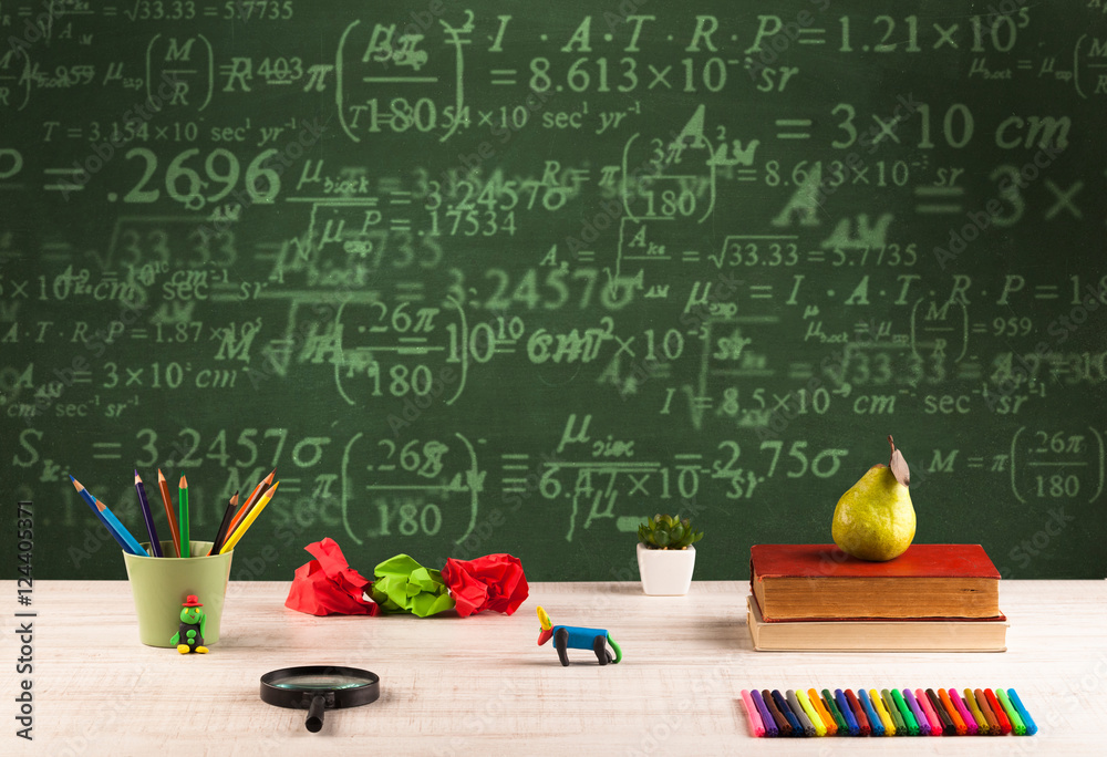 Back to school blackboard with numbers Back to school blackboard with numbers