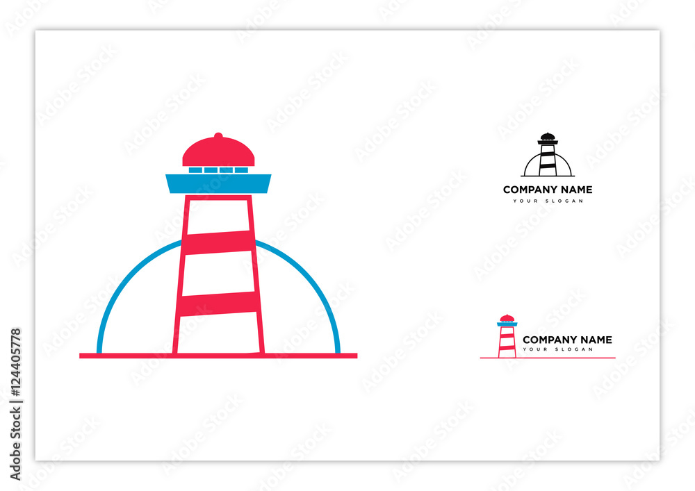 Simple lighthouse - flat and fun style - logo template