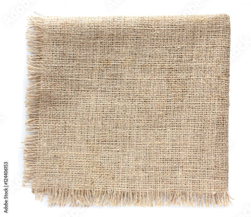 burlap hessian sacking isolated on white background