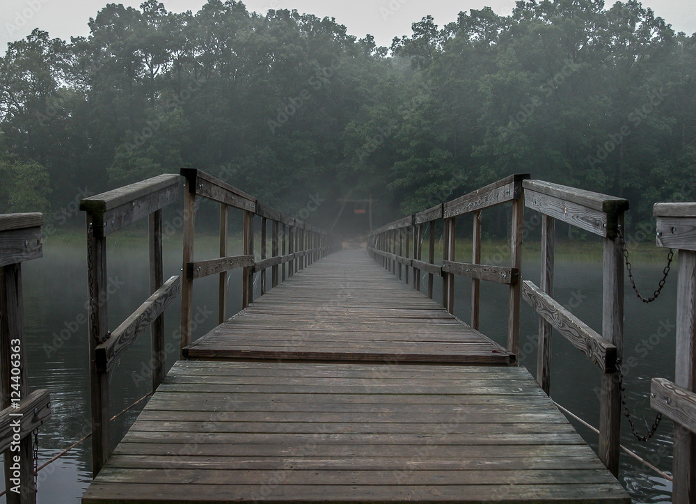 Obraz premium foggy footbridge
