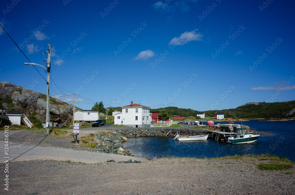 Houses and boats in Twillingate, Newfoundland