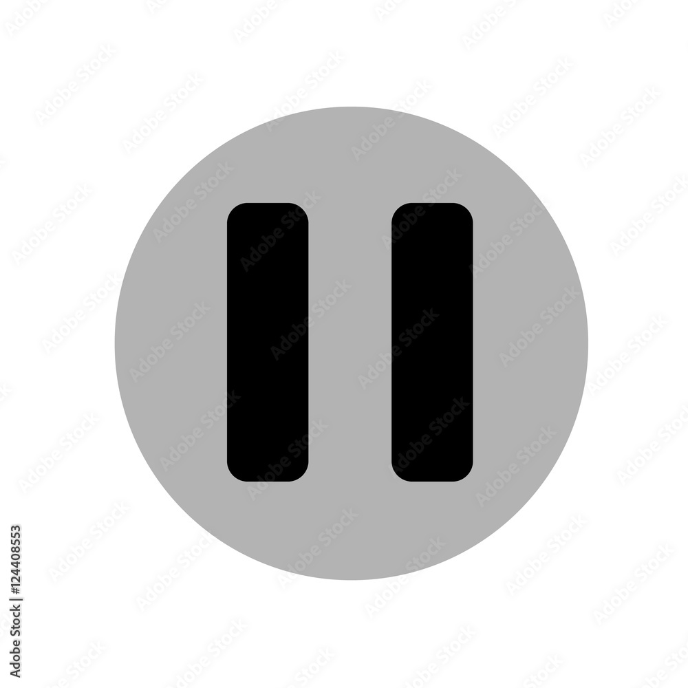 Pause icon illustration. Black and gray icon. Vector illustration Pause icon illustration. Black and gray icon. Vector illustration