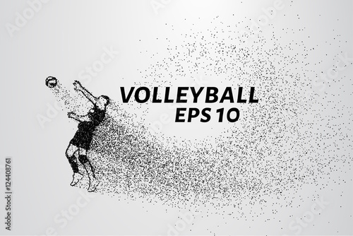 A volley of particles. Volleyball consists of circles and points.