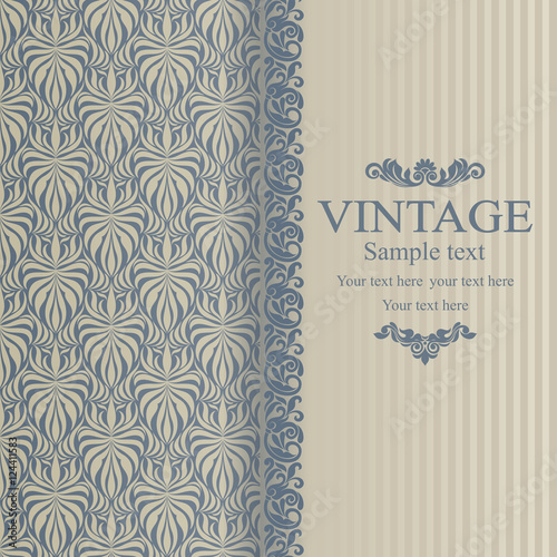 Wedding Invitation cards in an vintage-style blue