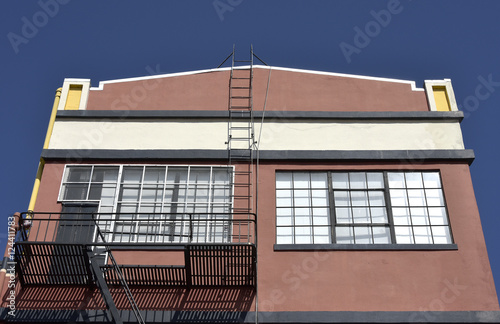  fire escape in  San Francisco , building with windows and emerg photo